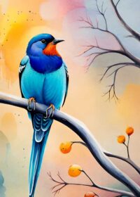 Beautiful Bird Water Color